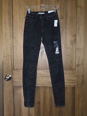KanCan Acid Wash Black High-Rise Skinny Jeans